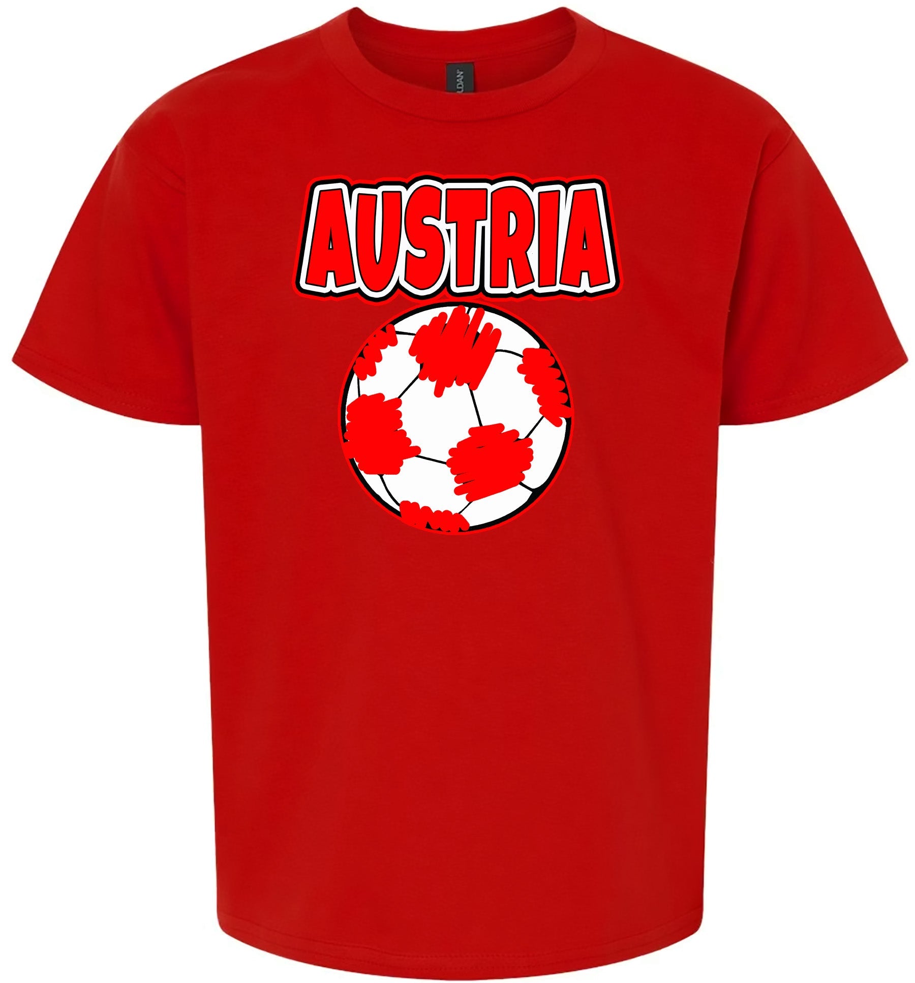 Austria Soccer Children's Gildan Soft Shirt