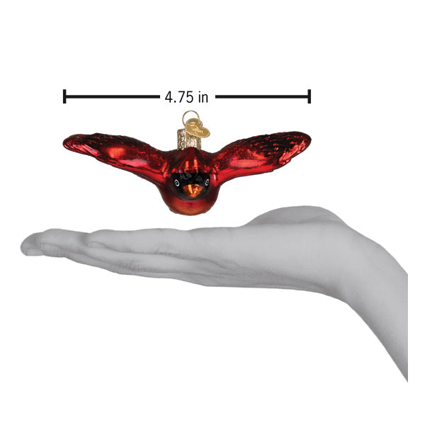 Cardinal In Flight Ornament - Southlake Paws