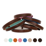 ExionPro Fancy Stitched Padded Leather Dog Collar - Brown Padding