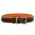 Load image into Gallery viewer, ExionPro Fancy Stitched Padded Leather Dog Collar - Conker Padding
