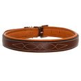 Load image into Gallery viewer, ExionPro Fancy Stitched Padded Leather Dog Collar - Conker Padding
