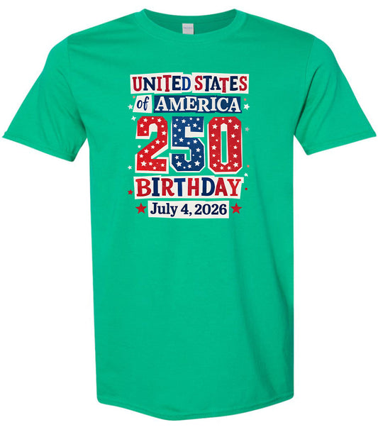 USA 250th Birthday Children's Gildan Soft Shirt