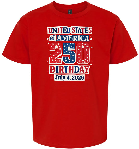 USA 250th Birthday Children's Gildan Soft Shirt