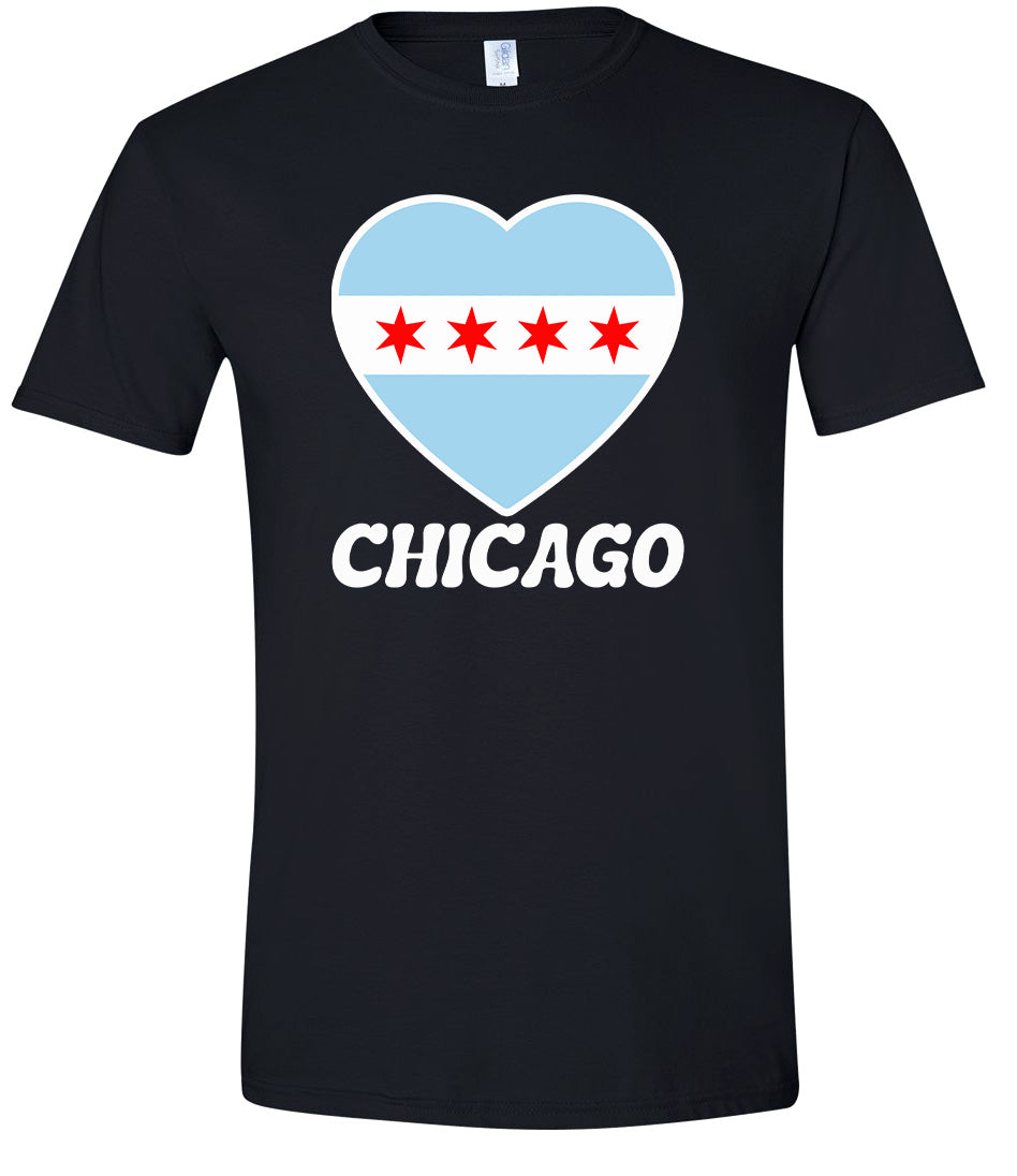 Chicago Heart Flag Children's Gildan Soft Shirt