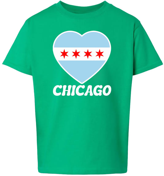 Chicago Heart Flag Children's Gildan Soft Shirt