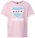 Load image into Gallery viewer, Chicago Heart Flag Children's Gildan Soft Shirt
