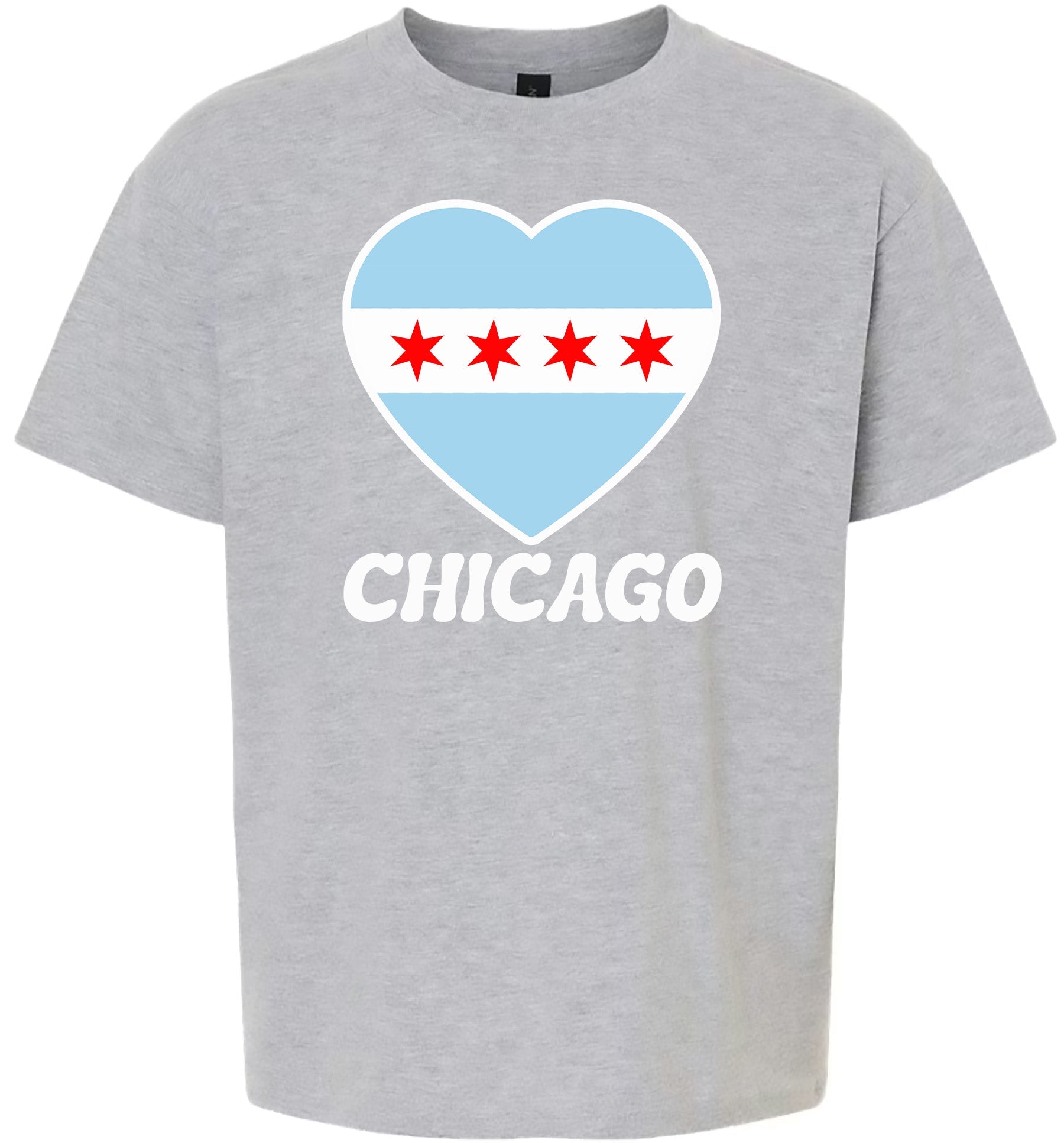 Chicago Heart Flag Children's Gildan Soft Shirt