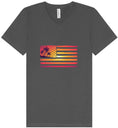 Load image into Gallery viewer, Beach American Flag Unisex V-Neck Shirt
