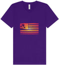 Load image into Gallery viewer, Beach American Flag Unisex V-Neck Shirt
