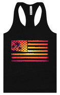 Load image into Gallery viewer, Beach American Flag Women's Racerback Tank

