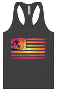 Load image into Gallery viewer, Beach American Flag Women's Racerback Tank
