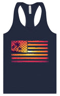 Load image into Gallery viewer, Beach American Flag Women's Racerback Tank
