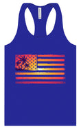 Load image into Gallery viewer, Beach American Flag Women's Racerback Tank
