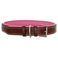 Load image into Gallery viewer, ExionPro Fancy Stitched Padded Leather Dog Collar - Pink Padding

