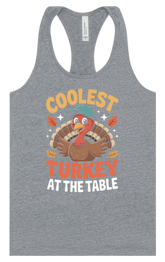 Coolest Turkey at the Table Women's Racerback Tank