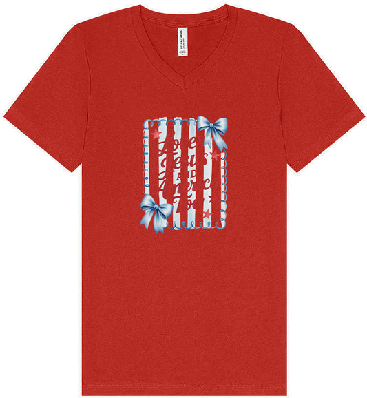 Loves Jesus and America Too Unisex V-Neck Shirt