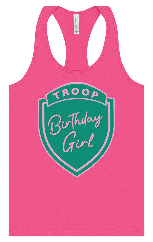 Troop Birthday Girl Women's Racerback Tank