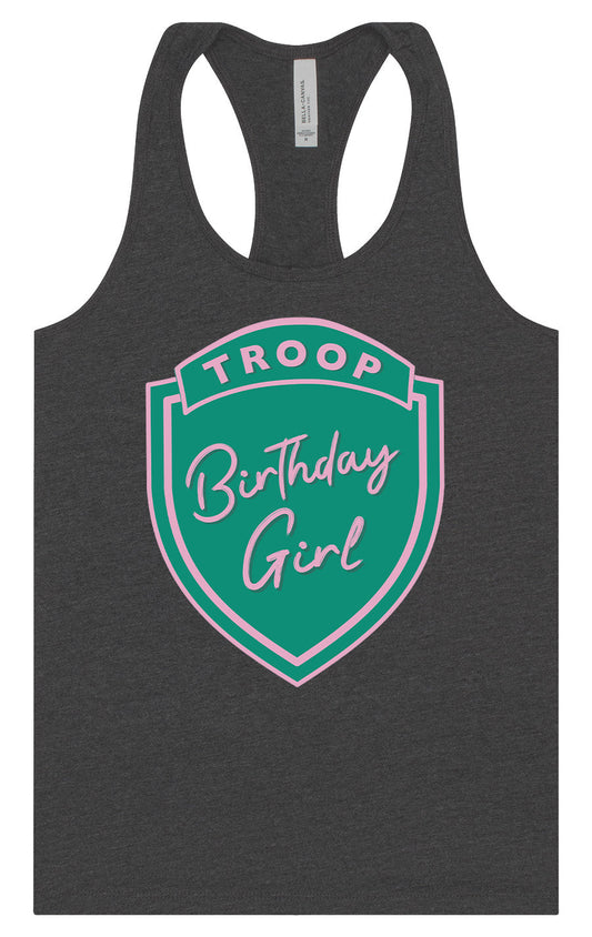 Troop Birthday Girl Women's Racerback Tank