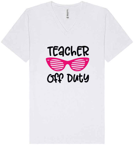 Teacher Off Duty Unisex V-Neck Shirt