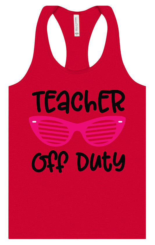 Teacher Off Duty Women's Racerback Tank