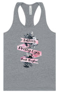 Load image into Gallery viewer, Tattoos, Pretty Eyes, Thick Thighs Women's Racerback Tank
