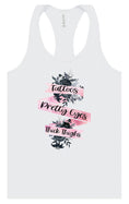 Load image into Gallery viewer, Tattoos, Pretty Eyes, Thick Thighs Women's Racerback Tank
