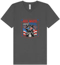 Load image into Gallery viewer, Red, White, Feral Unisex V-Neck Shirt
