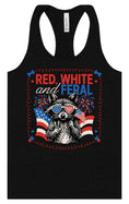 Load image into Gallery viewer, Red, White, Feral Women's Racerback Tank
