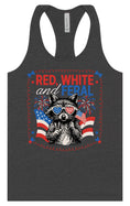 Load image into Gallery viewer, Red, White, Feral Women's Racerback Tank
