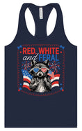 Load image into Gallery viewer, Red, White, Feral Women's Racerback Tank
