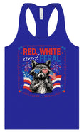 Load image into Gallery viewer, Red, White, Feral Women's Racerback Tank
