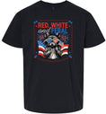 Load image into Gallery viewer, Red, White, Feral Children's Gildan Soft Shirt
