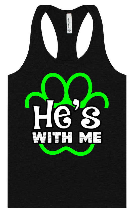 Neon Paws He's With Me Women's Racerback Tank