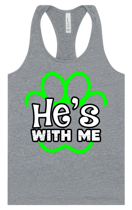 Neon Paws He's With Me Women's Racerback Tank