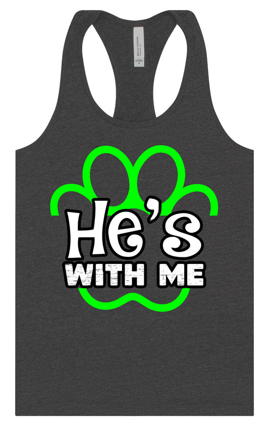 Neon Paws He's With Me Women's Racerback Tank