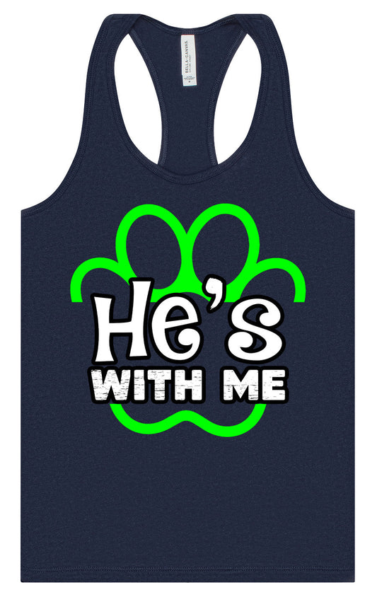 Neon Paws He's With Me Women's Racerback Tank