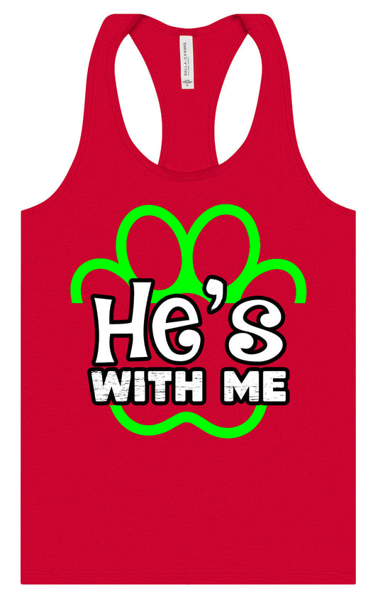 Neon Paws He's With Me Women's Racerback Tank