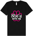 Load image into Gallery viewer, Neon Paws She's With Me Unisex V-Neck Shirt
