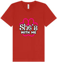 Load image into Gallery viewer, Neon Paws She's With Me Unisex V-Neck Shirt
