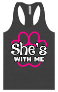 Load image into Gallery viewer, Neon Paws She's With Me Women's Racerback Tank
