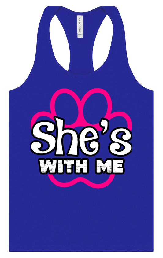 Neon Paws She's With Me Women's Racerback Tank