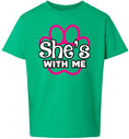 Load image into Gallery viewer, Neon Paws She's With Me Children's Gildan Soft Shirt
