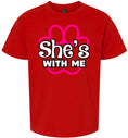 Load image into Gallery viewer, Neon Paws She's With Me Children's Gildan Soft Shirt
