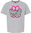 Load image into Gallery viewer, Neon Paws She's With Me Children's Gildan Soft Shirt
