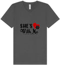 Load image into Gallery viewer, Cutesy She's With Me Unisex V-Neck Shirt
