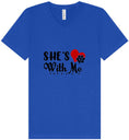 Load image into Gallery viewer, Cutesy She's With Me Unisex V-Neck Shirt
