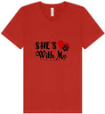 Load image into Gallery viewer, Cutesy She's With Me Unisex V-Neck Shirt
