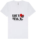 Load image into Gallery viewer, Cutesy She's With Me Unisex V-Neck Shirt
