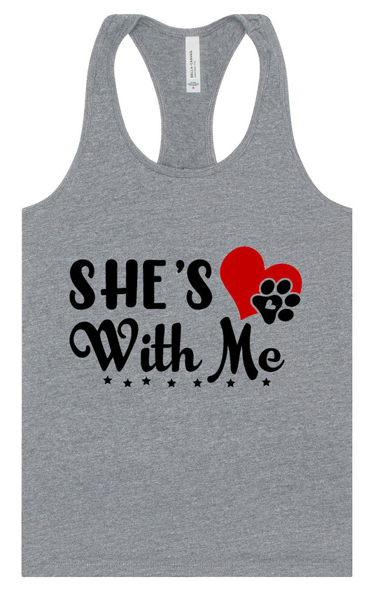 Cutesy She's With Me Women's Racerback Tank