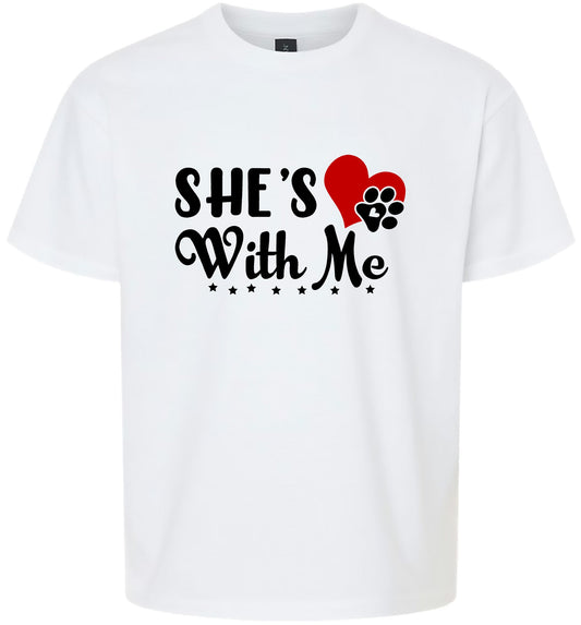 Cutesy She's With Me Children's Gildan Soft Shirt